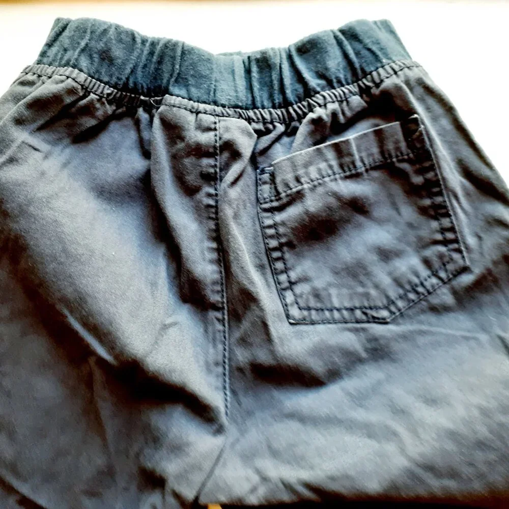 Oshkosh Boys Shorts Navy Blue Elastic Waist Pull On Drawstring Size 6
